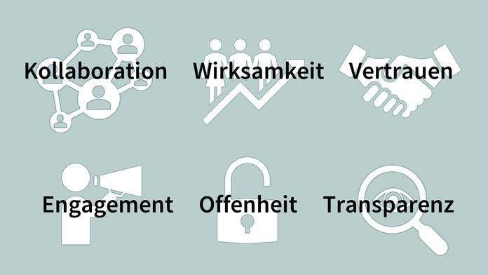 eine Iconhafte Darstellung von den Werten des DUHs