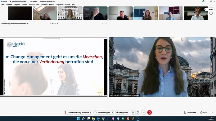 Screenshot eines Online Meetings